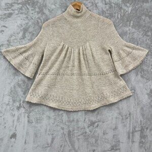 Feather Bone Anthropologie Whitney Merino Alpaca Bell Sleeve Sweater